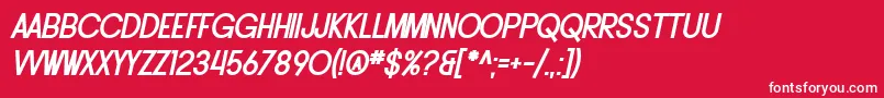 SF Buttacup Lettering Bold Oblique Font – White Fonts on Red Background