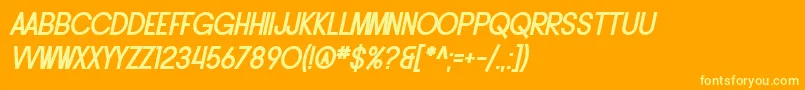 SF Buttacup Lettering Bold Oblique Font – Yellow Fonts on Orange Background