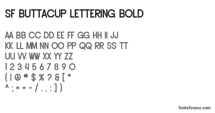 A fonte SF Buttacup Lettering Bold – alfabeto, números, caracteres especiais
