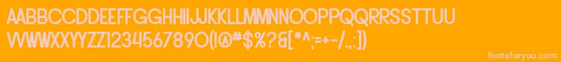 SF Buttacup Lettering Bold-Schriftart – Rosa Schriften auf orangefarbenem Hintergrund