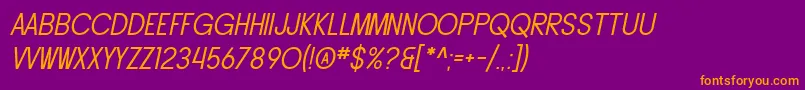 SF Buttacup Lettering Oblique Font – Orange Fonts on Purple Background