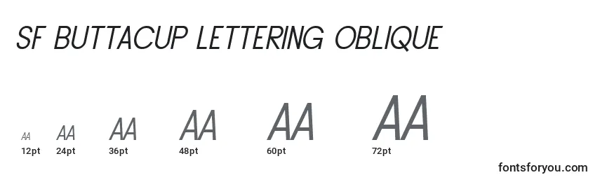 SF Buttacup Lettering Oblique-fontin koot