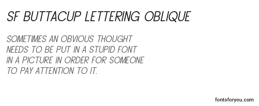 Schriftart SF Buttacup Lettering Oblique