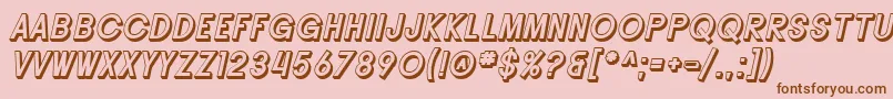 Шрифт SF Buttacup Lettering Shaded Oblique – коричневые шрифты на розовом фоне