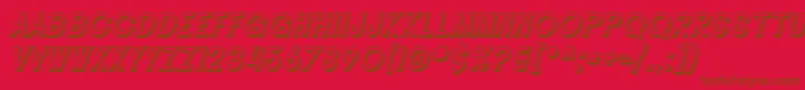 Шрифт SF Buttacup Lettering Shaded Oblique – коричневые шрифты на красном фоне