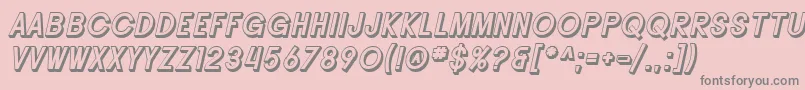 Czcionka SF Buttacup Lettering Shaded Oblique – szare czcionki na różowym tle