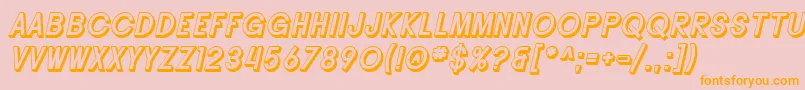 SF Buttacup Lettering Shaded Oblique Font – Orange Fonts on Pink Background