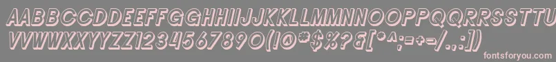 SF Buttacup Lettering Shaded Oblique Font – Pink Fonts on Gray Background