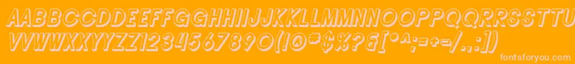 Шрифт SF Buttacup Lettering Shaded Oblique – розовые шрифты на оранжевом фоне