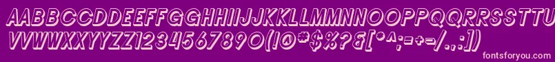 SF Buttacup Lettering Shaded Oblique Font – Pink Fonts on Purple Background