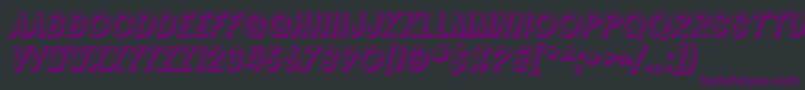 SF Buttacup Lettering Shaded Oblique-Schriftart – Violette Schriften auf schwarzem Hintergrund