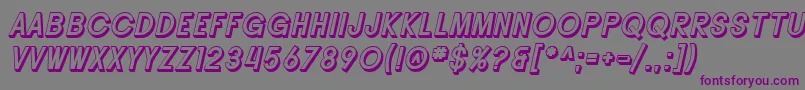 SF Buttacup Lettering Shaded Oblique-Schriftart – Violette Schriften auf grauem Hintergrund