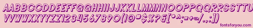 fuente SF Buttacup Lettering Shaded Oblique – Fuentes Moradas Sobre Fondo Rosa
