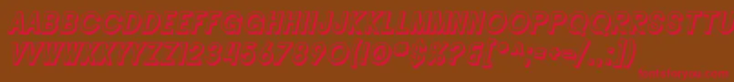 Police SF Buttacup Lettering Shaded Oblique – polices rouges sur fond brun