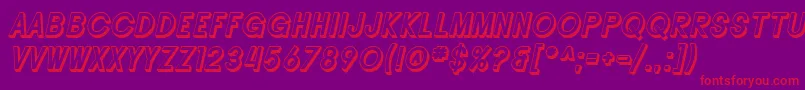 SF Buttacup Lettering Shaded Oblique Font – Red Fonts on Purple Background