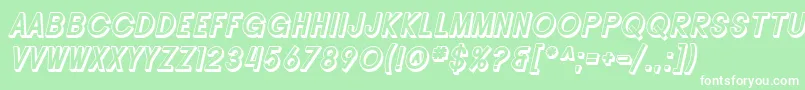 Police SF Buttacup Lettering Shaded Oblique – polices blanches sur fond vert