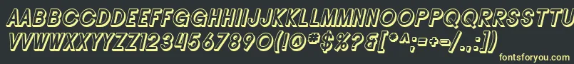 Police SF Buttacup Lettering Shaded Oblique – polices jaunes sur fond noir
