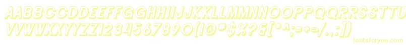 フォントSF Buttacup Lettering Shaded Oblique – 黄色のフォント