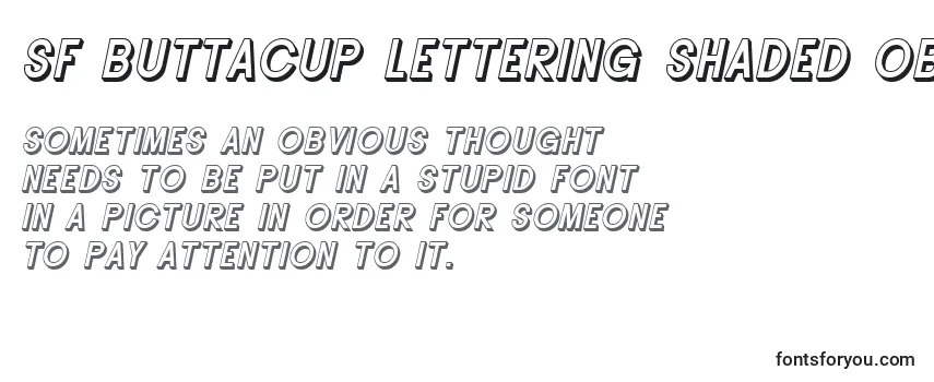 SF Buttacup Lettering Shaded Oblique Font