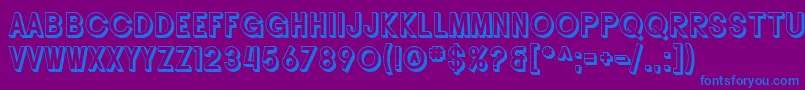 SF Buttacup Lettering Shaded-fontti – siniset fontit violetilla taustalla