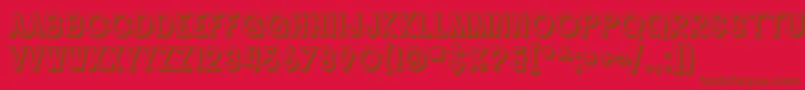 SF Buttacup Lettering Shaded-Schriftart – Braune Schriften auf rotem Hintergrund