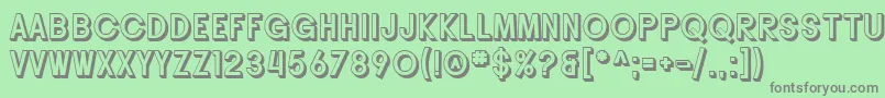 Czcionka SF Buttacup Lettering Shaded – szare czcionki na zielonym tle