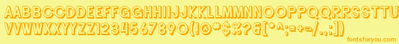 SF Buttacup Lettering Shaded Font – Orange Fonts on Yellow Background