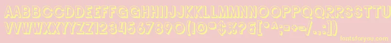 SF Buttacup Lettering Shaded Font – Yellow Fonts on Pink Background