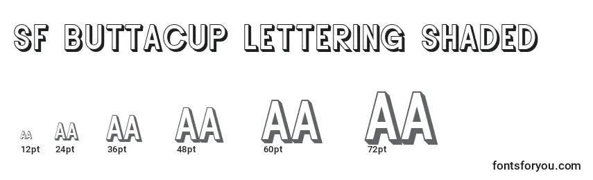 Размеры шрифта SF Buttacup Lettering Shaded