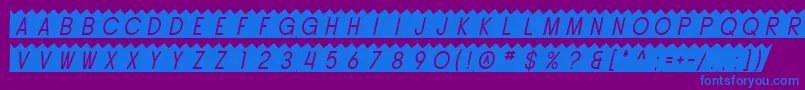 フォントSF Buttacup Oblique – 紫色の背景に青い文字