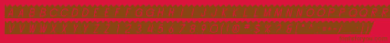 SF Buttacup Oblique-Schriftart – Braune Schriften auf rotem Hintergrund