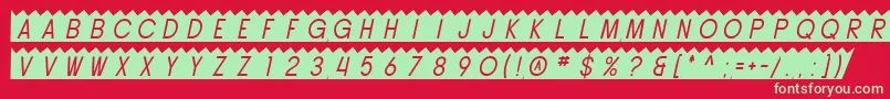 SF Buttacup Oblique Font – Green Fonts on Red Background