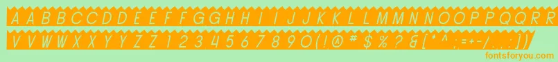 SF Buttacup Oblique Font – Orange Fonts on Green Background
