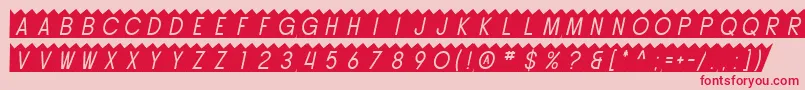 SF Buttacup Oblique Font – Red Fonts on Pink Background