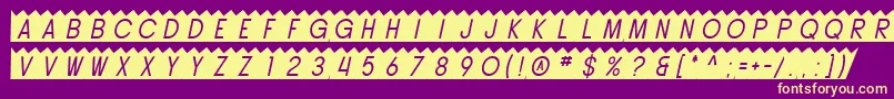 SF Buttacup Oblique Font – Yellow Fonts on Purple Background