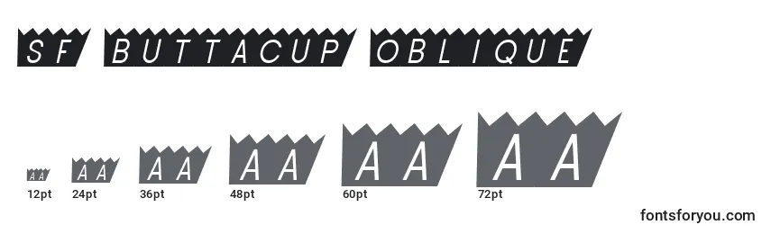 Größen der Schriftart SF Buttacup Oblique