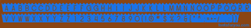 SF Buttacup Font – Blue Fonts on Brown Background