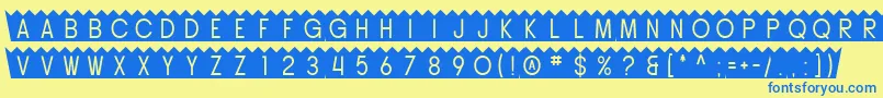SF Buttacup Font – Blue Fonts on Yellow Background