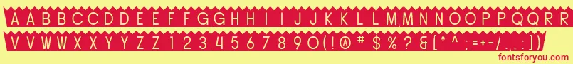 SF Buttacup-fontti – punaiset fontit keltaisella taustalla