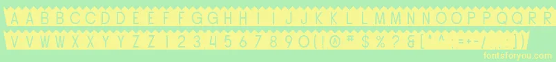 フォントSF Buttacup – 黄色の文字が緑の背景にあります