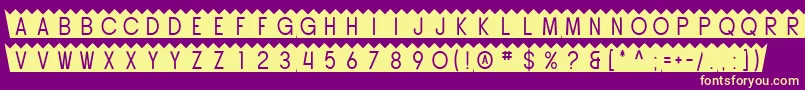 SF Buttacup-Schriftart – Gelbe Schriften auf violettem Hintergrund