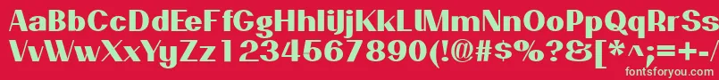 フォントPassionsanspdaoExtrabold – 赤い背景に緑の文字