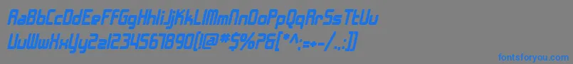 Шрифт SF Chrome Fenders Bold Oblique – синие шрифты на сером фоне
