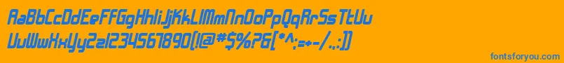 SF Chrome Fenders Bold Oblique Font – Blue Fonts on Orange Background