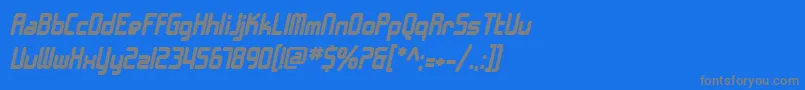 フォントSF Chrome Fenders Bold Oblique – 青い背景に灰色の文字