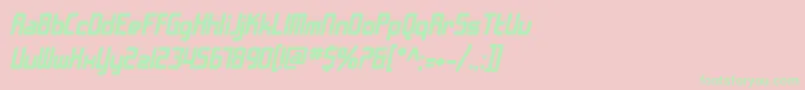 SF Chrome Fenders Bold Oblique Font – Green Fonts on Pink Background