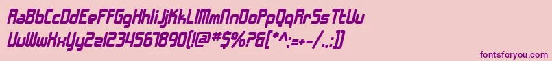 SF Chrome Fenders Bold Oblique-Schriftart – Violette Schriften auf rosa Hintergrund