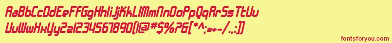 SF Chrome Fenders Bold Oblique Font – Red Fonts on Yellow Background