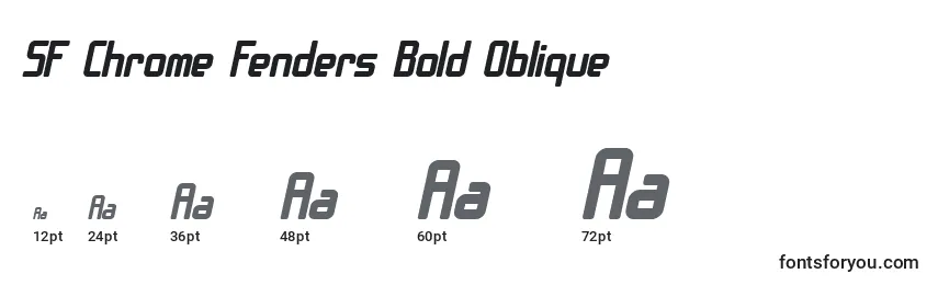 Rozmiary czcionki SF Chrome Fenders Bold Oblique