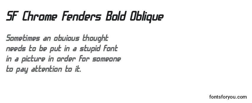 Review of the SF Chrome Fenders Bold Oblique Font